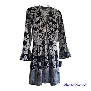Inc International Concepts Floral Zip-Up Sweater Dress